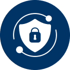 Cybersecurity emblem with shield design