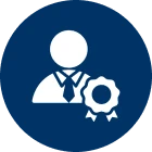 User icon with award badge